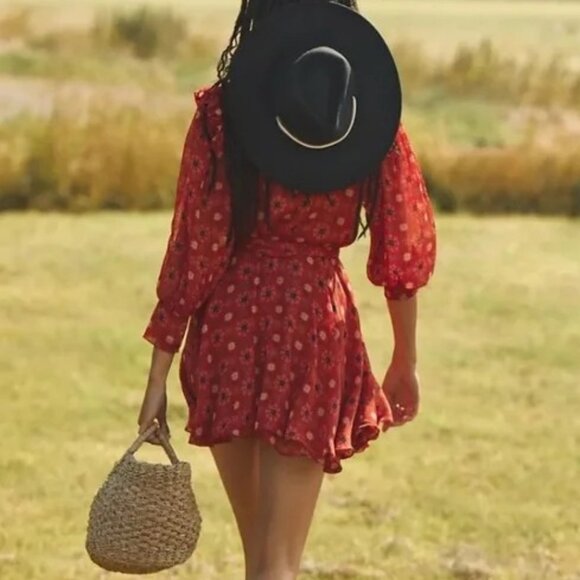 Misa Los Angeles Veruka Red Floral Mini Dress S - Picture 7 of 16